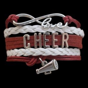 Girls Cheer Bracelet - Maroon & White
